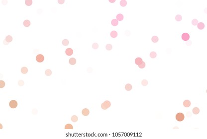 Light Orange vector red banner with set of circles, dots. Donuts Background. Creative Design Template. Technological halftone illustration.