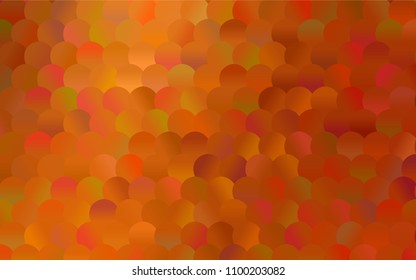 Light Orange vector red banner with set of circles, dots. Donuts Background. Creative Design Template. Technological halftone illustration.