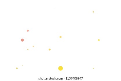 Light Orange vector red banner with set of circles, dots. Donuts Background. Creative Design Template. Technological halftone illustration.