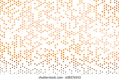 Light Orange vector red banner with set of circles, dots. Donuts Background. Creative Design Template. Technological halftone illustration.