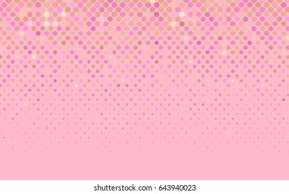 Light Orange vector red banner with set of circles, dots. Donuts Background. Creative Design Template. Technological halftone illustration.