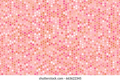 Light Orange vector red banner with set of circles, dots. Donuts Background. Creative Design Template. Technological halftone illustration.