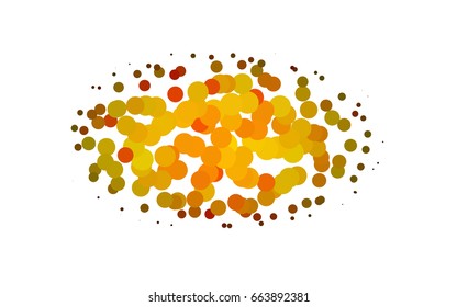 Light Orange vector red banner with set of circles, dots. Donuts Background. Creative Design Template. Technological halftone illustration.