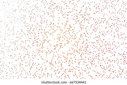 Light Orange vector red banner with set of circles, dots. Donuts Background. Creative Design Template. Technological halftone illustration.