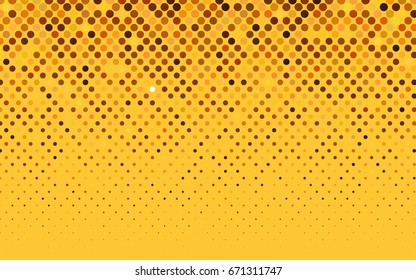 Light Orange vector red banner with set of circles, dots. Donuts Background. Creative Design Template. Technological halftone illustration.