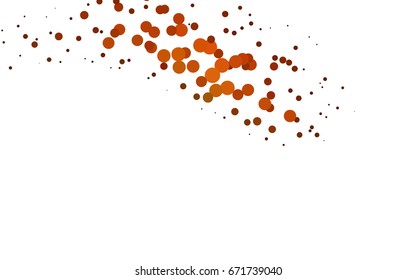 Light Orange vector red banner with set of circles, dots. Donuts Background. Creative Design Template. Technological halftone illustration.