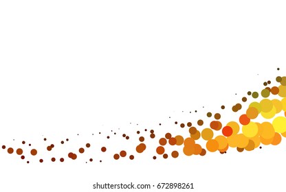 Light Orange vector red banner with set of circles, dots. Donuts Background. Creative Design Template. Technological halftone illustration.