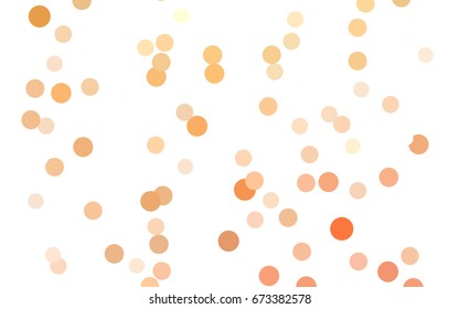 Light Orange vector red banner with set of circles, dots. Donuts Background. Creative Design Template. Technological halftone illustration.