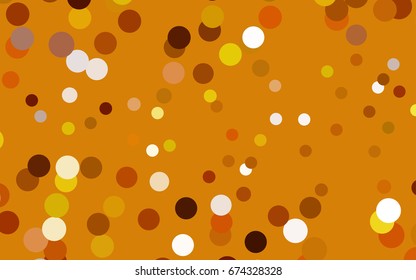 Light Orange vector red banner with set of circles, dots. Donuts Background. Creative Design Template. Technological halftone illustration.