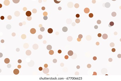 Light Orange vector red banner with set of circles, dots. Donuts Background. Creative Design Template. Technological halftone illustration.
