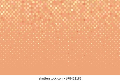 Light Orange vector red banner with set of circles, dots. Donuts Background. Creative Design Template. Technological halftone illustration.
