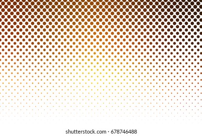 Light Orange vector red banner with set of circles, dots. Donuts Background. Creative Design Template. Technological halftone illustration.