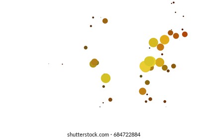 Light Orange vector red banner with set of circles, dots. Donuts Background. Creative Design Template. Technological halftone illustration.