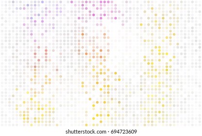 Light Orange vector red banner with set of circles, dots. Donuts Background. Creative Design Template. Technological halftone illustration.