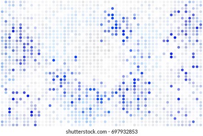 Light Orange vector red banner with set of circles, dots. Donuts Background. Creative Design Template. Technological halftone illustration.