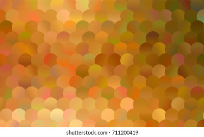 Light Orange vector red banner with set of circles, dots. Donuts Background. Creative Design Template. Technological halftone illustration.