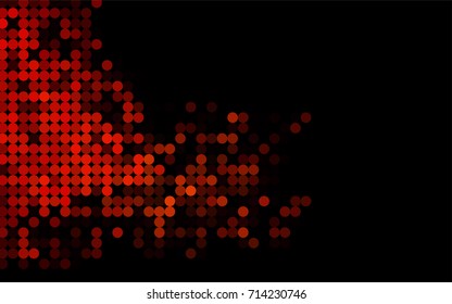 Light Orange vector red banner with set of circles, dots. Donuts Background. Creative Design Template. Technological halftone illustration.