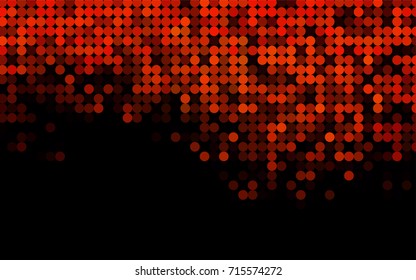 Light Orange vector red banner with set of circles, dots. Donuts Background. Creative Design Template. Technological halftone illustration.