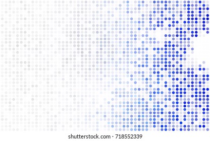 Light Orange vector red banner with set of circles, dots. Donuts Background. Creative Design Template. Technological halftone illustration.