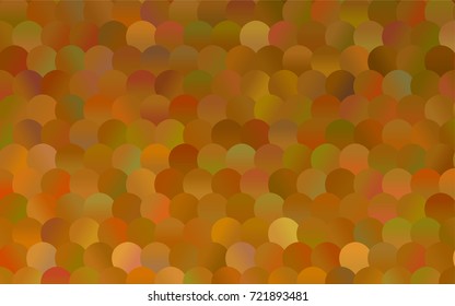 Light Orange vector red banner with set of circles, dots. Donuts Background. Creative Design Template. Technological halftone illustration.