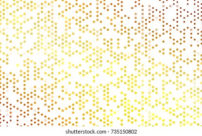 Light Orange vector red banner with set of circles, dots. Donuts Background. Creative Design Template. Technological halftone illustration.