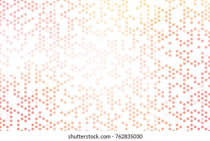 Light Orange vector red banner with set of circles, dots. Donuts Background. Creative Design Template. Technological halftone illustration.