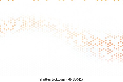 Light Orange vector red banner with set of circles, dots. Donuts Background. Creative Design Template. Technological halftone illustration.