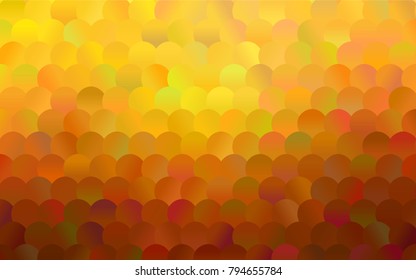 Light Orange vector red banner with set of circles, dots. Donuts Background. Creative Design Template. Technological halftone illustration.