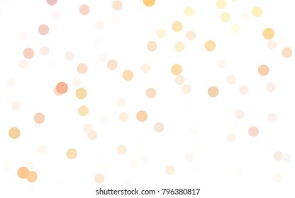 Light Orange vector red banner with set of circles, dots. Donuts Background. Creative Design Template. Technological halftone illustration.