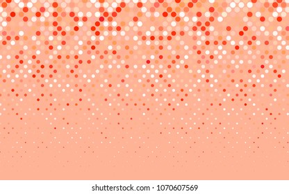 Light Orange vector red pattern of geometric circles, shapes. Colorful mosaic banner. Geometric background with colored disks.