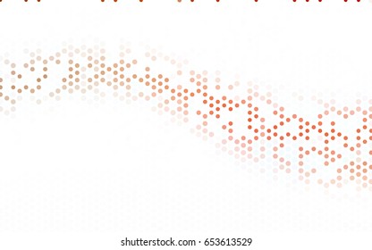 Light Orange vector red pattern of geometric circles, shapes. Colorful mosaic banner. Geometric background with colored disks.