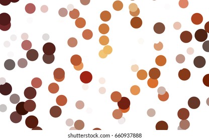 Light Orange vector red pattern of geometric circles, shapes. Colorful mosaic banner. Geometric background with colored disks.