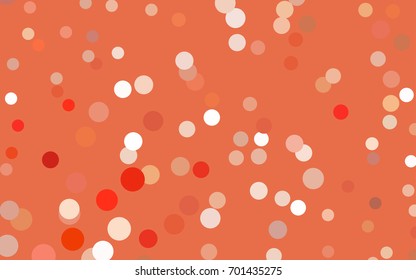 Light Orange vector red pattern of geometric circles, shapes. Colorful mosaic banner. Geometric background with colored disks.
