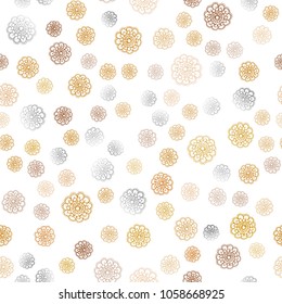Light Orange vector seamless abstract doodle pattern. flowers on elegant natural pattern with gradient. Template for backgrounds of cell phones.