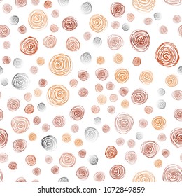 Light Orange vector seamless abstract doodle template. Sketchy doodles with flowers on blurred background. A new texture for your design.