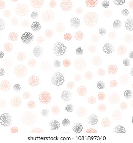 Light Orange vector seamless abstract doodle pattern. Blurred decorative design in Indian style with flowers. The best blurred design for your business.