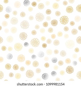 Light Orange vector seamless abstract doodle wallpaper. Flowers on blurred abstract background with gradient. Brand-new style for your business design.