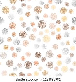 Light Orange vector seamless abstract doodle background. Doodle illustration of flowers in Origami style with gradient. Doodle design can be used for your web site.
