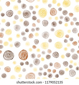 Light Orange vector seamless abstract doodle wallpaper. A vague abstract illustration with flowers in doodles style. Pattern for colorful books and pages for kids.