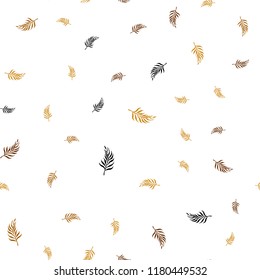 Light Orange vector seamless abstract backdrop with leaves. Creative illustration in blurred style with leaves. Trendy design for wallpaper, fabric makers.