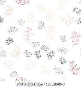 Light Orange vector seamless abstract design with branches. Sketchy doodles on white background. Texture for window blinds, curtains.