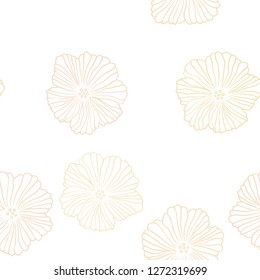 Light Orange vector seamless abstract backdrop with flowers. Modern abstract illustration with flowers. Design for textile, fabric, wallpapers.