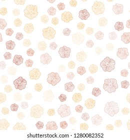 Light Orange vector seamless abstract pattern with flowers. Flowers with gradient on white background. Design for wallpaper, fabric makers.