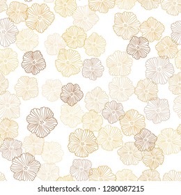 Light Orange vector seamless abstract design with flowers. Modern abstract illustration with flowers. Design for textile, fabric, wallpapers.