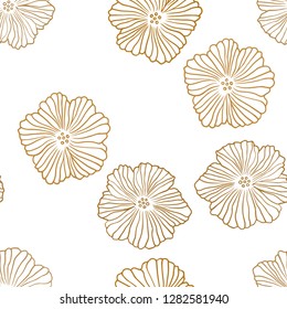 Light Orange vector seamless abstract background with flowers. Shining colored illustration with flowers. Design for wallpaper, fabric makers.