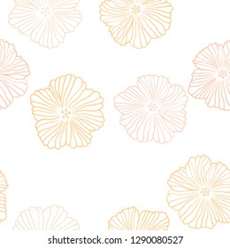 Light Orange vector seamless abstract pattern with flowers. Brand new colored illustration with flowers. Pattern for trendy fabric, wallpapers.