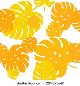 Light Orange vector seamless abstract background with leaves. Brand new colored illustration in blurry style with leaves. Pattern for trendy fabric, wallpapers.