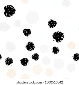 Light Orange vector seamless abstract pattern with flowers, leaves. Brand new colored illustration with leaves and flowers. Template for business cards, websites.