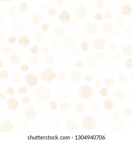 Light Orange vector seamless abstract backdrop with flowers. Abstract illustration with flowers in doodles style. Pattern for trendy fabric, wallpapers.