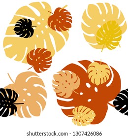Light Orange vector seamless abstract backdrop with leaves. Decorative illustration with doodles on abstract template. Template for business cards, websites.